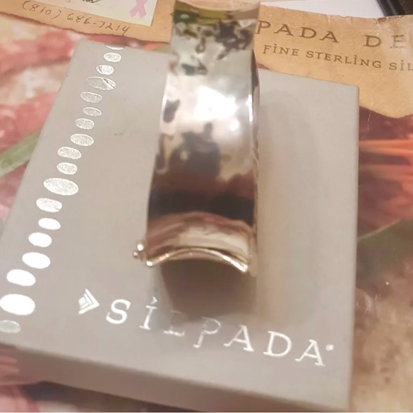 NEW Silpada Vintage Sterling Silver Sommelier Hammered Hinged.Bangle Bracelet - Picture 7 of 11